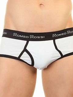 Мужские брифы с черной окантовкой белого цвета Romeo Rossi RTRR366-101